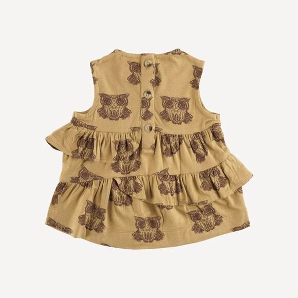 NWT Kate Quinn Patina Owl Ruffle Tiered Top 6Y - Picture 2 of 3